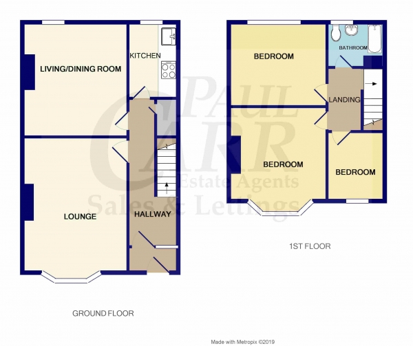 Floor Plan Image for 3 Bedroom Semi-Detached House for Sale in David Road, Handsworth, Birmingham, West Midlands