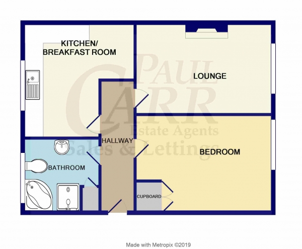 Floor Plan Image for 1 Bedroom Apartment for Sale in Butlers Road, Handsworth Wood, Birmingham, West Midlands