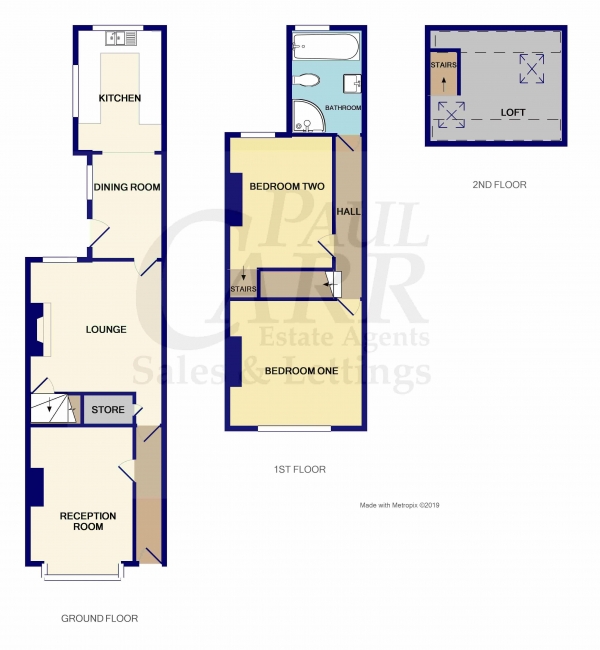 Floor Plan Image for 2 Bedroom Terraced House for Sale in Cornwall Road, Handsworth Wood, Birmingham, West Midlands