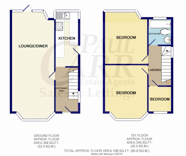 Floor Plan Image for 3 Bedroom Semi-Detached House for Sale in Wensleydale Road, Great Barr, Birmingham, West Midlands