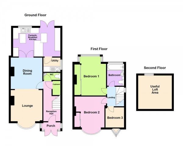 Floor Plan Image for 3 Bedroom Semi-Detached House for Sale in Stowell Road, Kingstanding, Birmingham B44 8EA