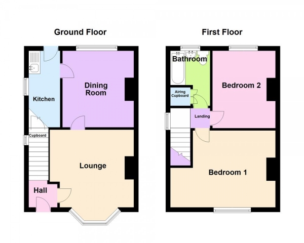 Floor Plan Image for 2 Bedroom End of Terrace House for Sale in Dyas Road, Great Barr, Birmingham B44 8SW