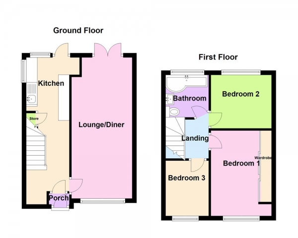 Floor Plan Image for 3 Bedroom Semi-Detached House for Sale in Goodway Road, Great Barr, Birmingham, B44 8RW