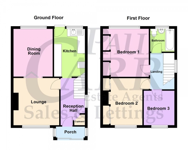 Floor Plan Image for 3 Bedroom End of Terrace House for Sale in Weybourne Road, Great Barr, Birmingham B44 9DD