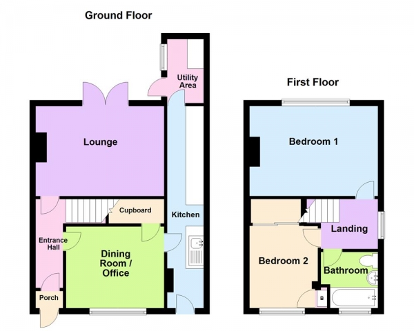 Floor Plan Image for 2 Bedroom Semi-Detached House for Sale in Birdbrook Road, Great Barr, Birmingham B44 9TS