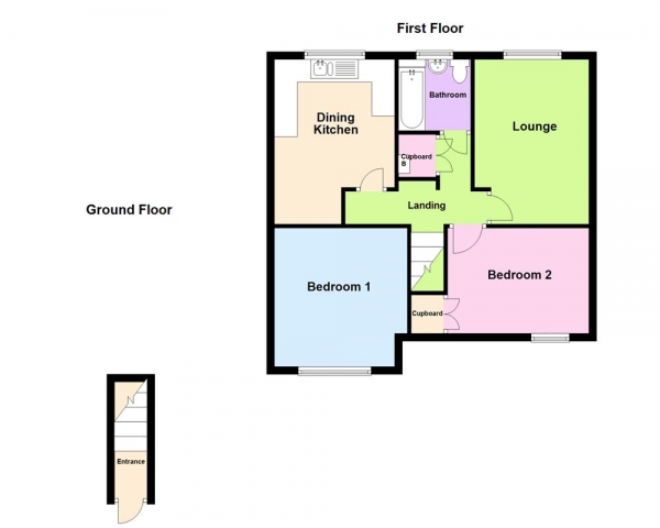 Floor Plan Image for 2 Bedroom Apartment for Sale in Thornby Road, Erdington, Birmingham B23 5DB