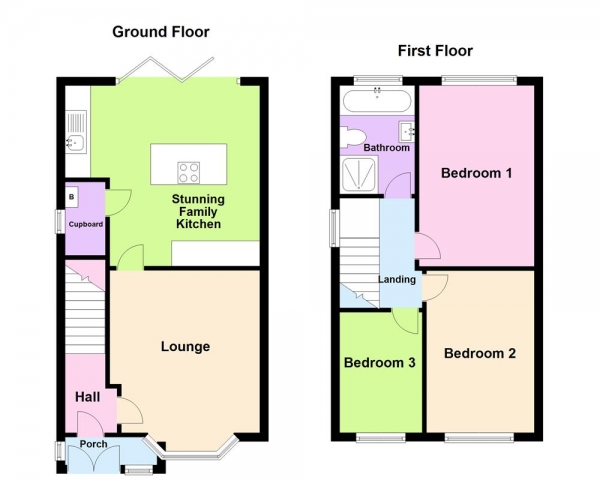 Floor Plan Image for 3 Bedroom Semi-Detached House for Sale in Delhurst Road, Great Barr, Birmingham B44 9UU