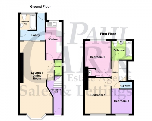 Floor Plan Image for 3 Bedroom Terraced House for Sale in Kings Road, Kingstanding, Birmingham B44 0SS