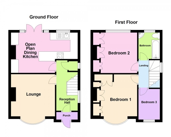 Floor Plan Image for 3 Bedroom Semi-Detached House for Sale in Endhill Road, Kingstanding, Birmingham, B44 9RP