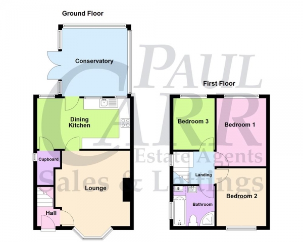 Floor Plan Image for 3 Bedroom End of Terrace House for Sale in Parkeston Crescent, Kingstanding, Birmingham B44 0NU