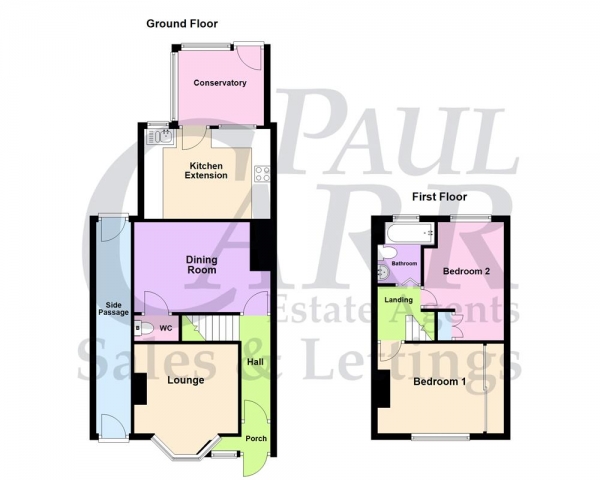 Floor Plan for 2 Bedroom Semi-Detached House for Sale in Dyas Road, Great Barr, Birmingham, B44 8SY, Great Barr, B44, 8SY -  &pound210,000