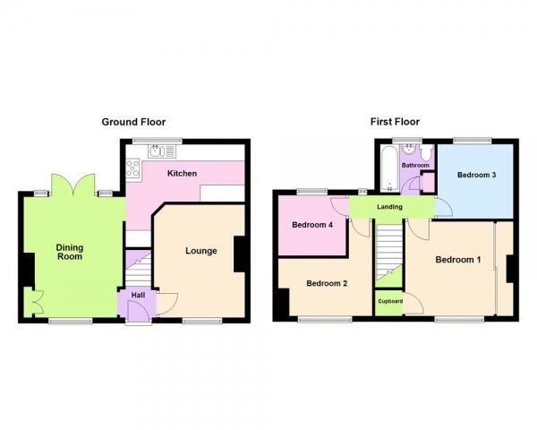 Floor Plan Image for 4 Bedroom Terraced House for Sale in The Ridgeway, Birmingham, Erdington, B23 7TB