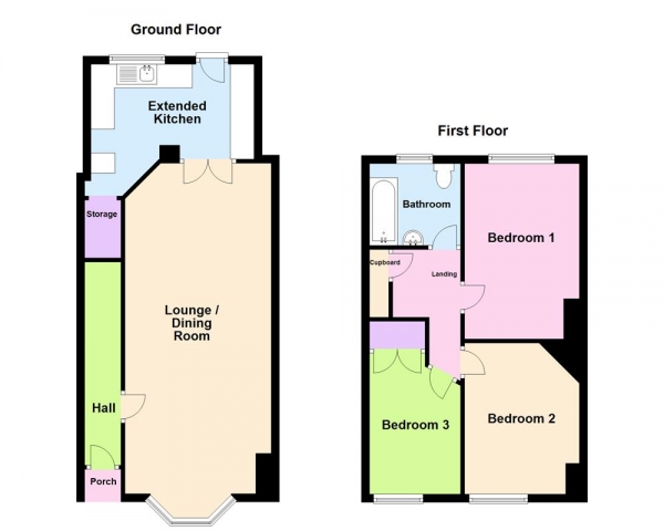 Floor Plan Image for 3 Bedroom Terraced House for Sale in Perry Common Road, Erdington, Birmingham, B23 7AT