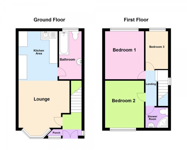 Floor Plan Image for 3 Bedroom End of Terrace House for Sale in Burford Road, Kingstanding, Birmingham B44 8ED