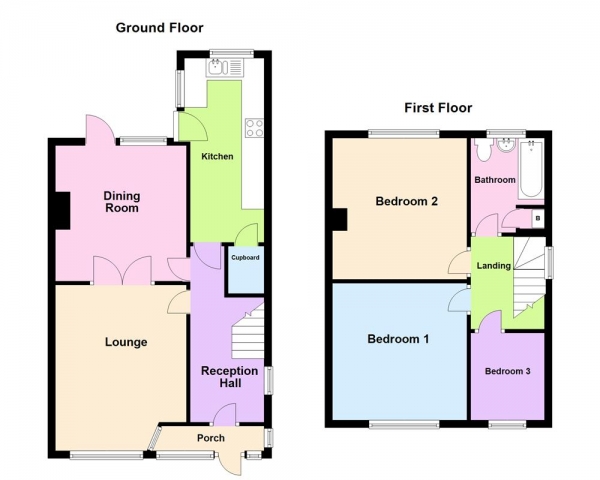 Floor Plan Image for 3 Bedroom Semi-Detached House for Sale in Southgate Road, Great Barr, Birmingham, B44 9AJ