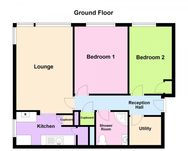 Floor Plan Image for 2 Bedroom Apartment for Sale in Warren Farm Road, Kingstanding, Birmingham, B44 0AH