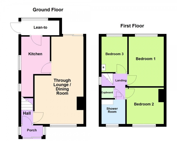 Floor Plan for 3 Bedroom Semi-Detached House for Sale in Sunnybank Avenue,  Kingstanding, Birmingham B44 0HP, Kingstanding, B44, 0HP -  &pound165,000