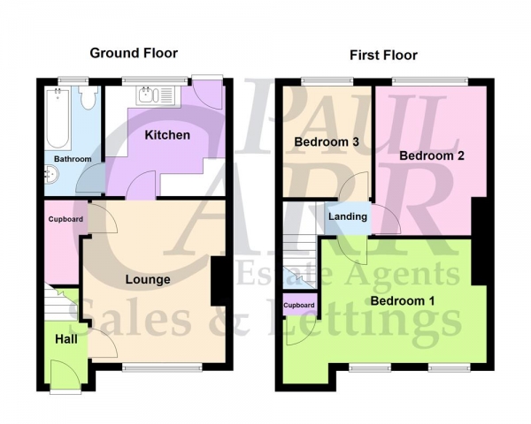 Floor Plan Image for 3 Bedroom Property for Sale in Hurlingham Road, Kingstanding, Birmingham,  B44 0LX