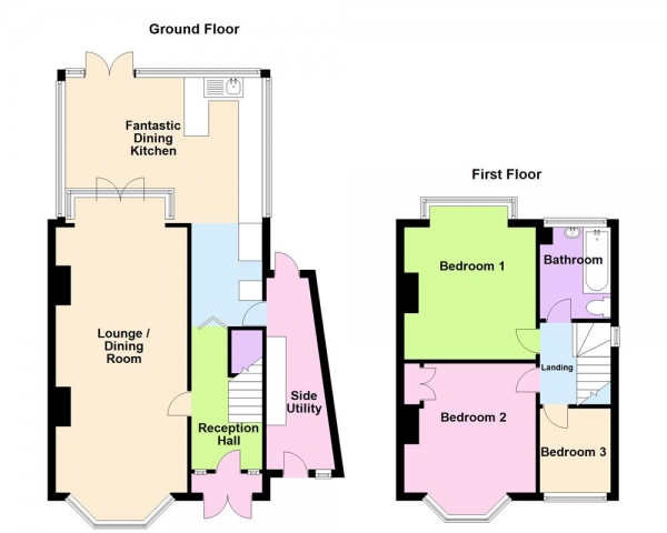 Floor Plan Image for 3 Bedroom Semi-Detached House for Sale in Stowell Road, Kingstanding, Birmingham, B44 8EA