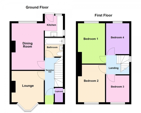 Floor Plan Image for 4 Bedroom Semi-Detached House for Sale in Hartley Grove, Kingstanding, Birmingham, B44 0RB