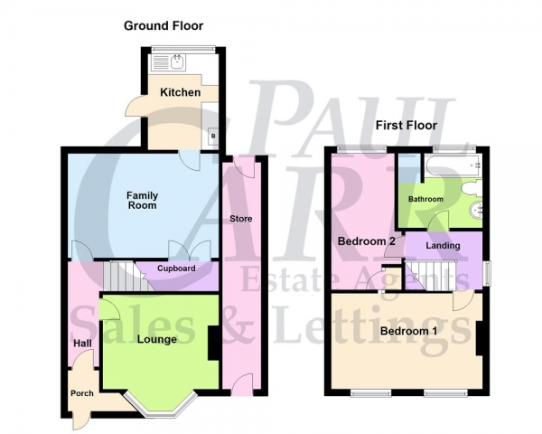 Floor Plan for 2 Bedroom Semi-Detached House for Sale in Dyas Road, Great Barr, Birmingham B44 8SR, Great Barr, B44, 8SR - Offers Over &pound180,000