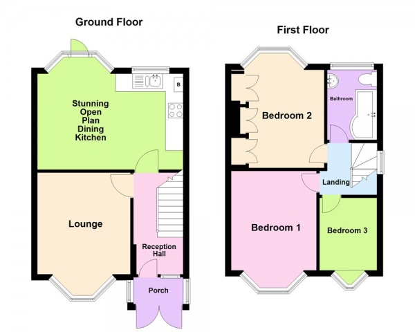 Floor Plan Image for 3 Bedroom Semi-Detached House for Sale in Anstey Road, Perry Barr, Birmingham B44 8AN