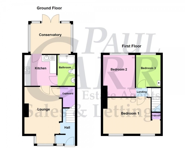 Floor Plan Image for 3 Bedroom Terraced House for Sale in Tottenham Crescent, Kingstanding, Birmingham, B44 0ST