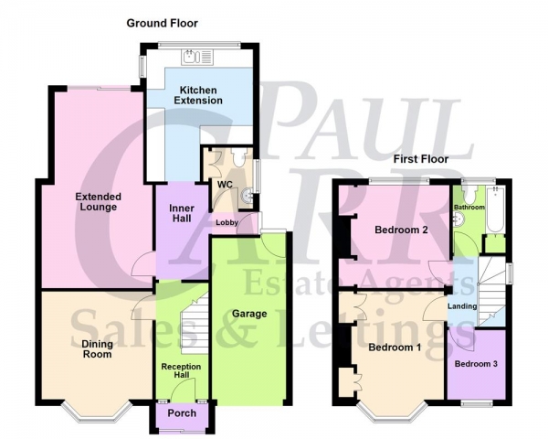 Floor Plan for 3 Bedroom Semi-Detached House for Sale in Endhill Road, Kingstanding, Birmingham, B44 9RP, Kingstanding, B44, 9RP -  &pound250,000