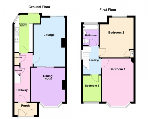 Floor Plan Image for 3 Bedroom Semi-Detached House for Sale in Burnham Road, Great Barr, Birmingham B44 8HX