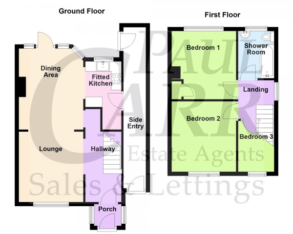 Floor Plan Image for 3 Bedroom Semi-Detached House for Sale in Amblecote Avenue, Great Barr, Birmingham, B44 9AL