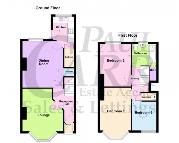 Floor Plan for 3 Bedroom Terraced House for Sale in Harringay Road, Kingstanding, Birmingham, B44 0UB, Kingstanding, B44, 0UB - Offers Over &pound190,000