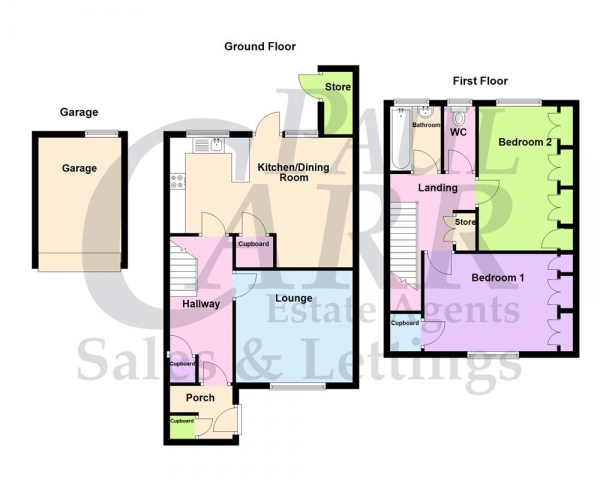 Floor Plan Image for 2 Bedroom End of Terrace House for Sale in Ercall Close, Erdington, Birmingham, B23 7TJ