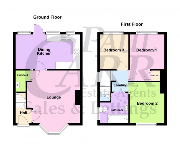 Floor Plan Image for 3 Bedroom End of Terrace House for Sale in Wimpole Grove, Kingstanding, Birmingham B44 0EG