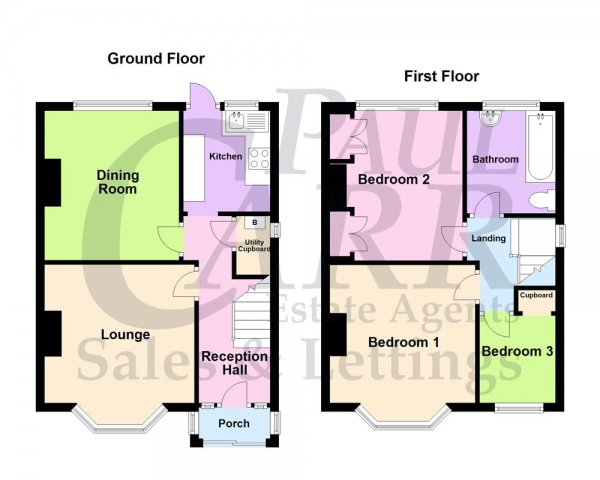 Floor Plan Image for 3 Bedroom Semi-Detached House for Sale in Warren Road Kingstanding Birmingham B44 8QL