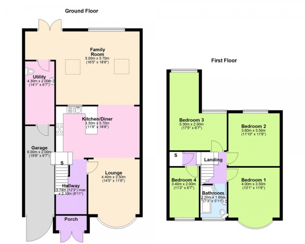 Floor Plan for 4 Bedroom Semi-Detached House for Sale in Hill Crest Grove, Kingstanding, Birmingham B44 8QJ, Kingstanding, B44, 8QJ - Offers in Excess of &pound310,000