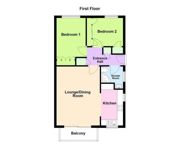 Floor Plan Image for 2 Bedroom Apartment for Sale in Oakdale, Thornhill Road, Streetly, B74 2LH