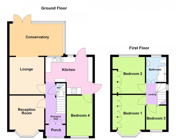 Floor Plan for 3 Bedroom Semi-Detached House for Sale in Sutton Oak Road, Sutton Coldfield, B73 6TQ, B73, 6TQ - Offers Over &pound315,000