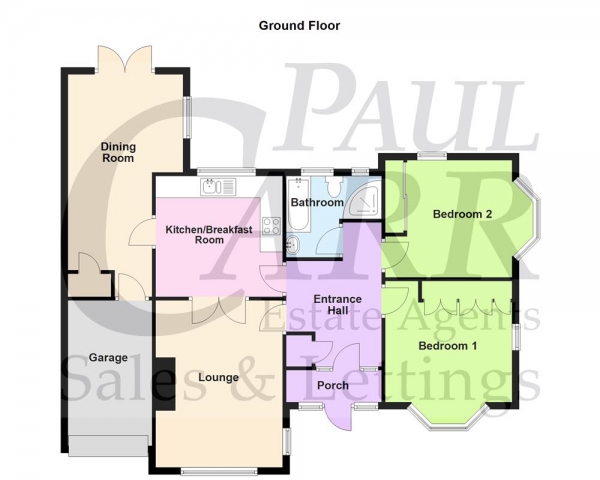 Floor Plan Image for 2 Bedroom Detached Bungalow for Sale in Briar Avenue, Streetly, Sutton Coldfield, B74 3HX