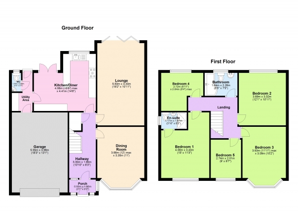 Floor Plan for 5 Bedroom Detached House for Sale in Inglewood Grove, Streetly, Sutton Coldfield, B74 3LL, Streetly, B74, 3LL - OIRO &pound625,000