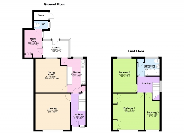 Floor Plan Image for 3 Bedroom Semi-Detached House for Sale in Hardwick Road, Streetly, Sutton Coldfield, B74 3DP