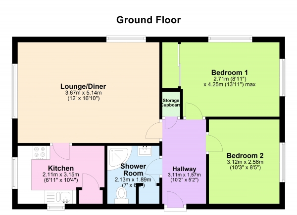 Floor Plan Image for 2 Bedroom Apartment for Sale in Croxton Court, Aldridge Road, Sutton Coldfield, B74 2DS