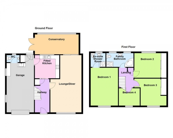 Floor Plan for 4 Bedroom Semi-Detached House for Sale in Hillside Drive, Streetly, Sutton Coldfield, Streetly, B74, 2BY -  &pound375,000