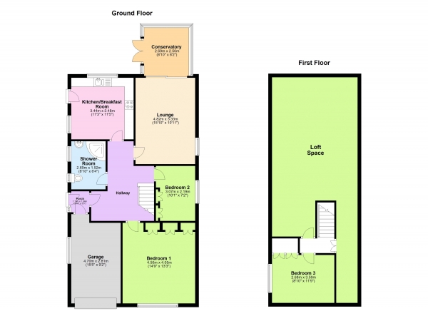 Floor Plan Image for 3 Bedroom Detached Bungalow for Sale in Brandon Close, Aldridge/Streetly Borders, WS9 0PN