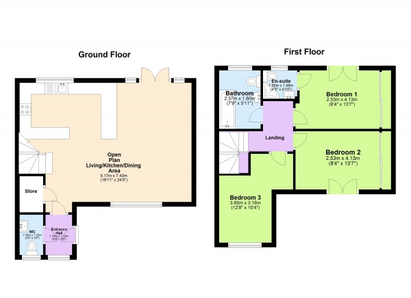 Floor Plan Image for 3 Bedroom Semi-Detached House for Sale in Hazelwood Road, Streetly, Sutton Coldfield, B74 3RP