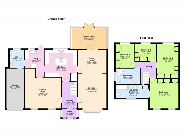 Floor Plan Image for 4 Bedroom Detached House for Sale in Schoolacre Rise, Streetly, Sutton Coldfield, B74 3PR