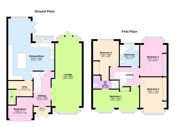 Floor Plan Image for 4 Bedroom Detached House for Sale in Reay Nadin Drive, Sutton Coldfield, B73 6UL