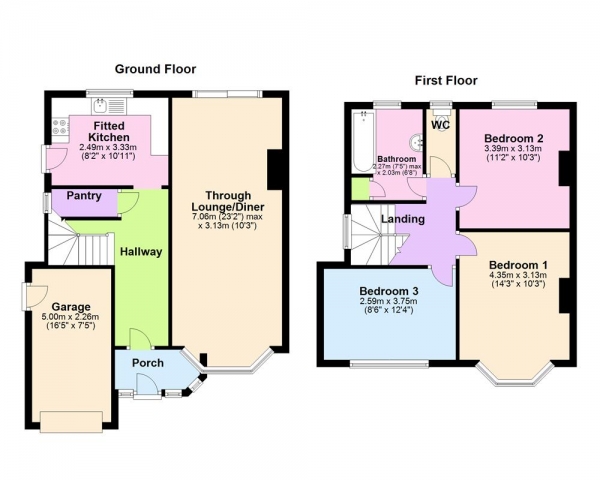 Floor Plan Image for 3 Bedroom Semi-Detached House for Sale in Allmyn Drive, Sutton Coldfield