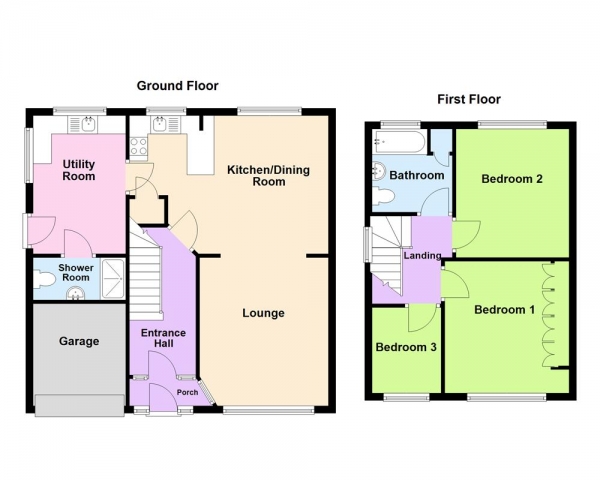 Floor Plan Image for 3 Bedroom Semi-Detached House for Sale in The Greenway, Sutton Coldfield, B73 6SG