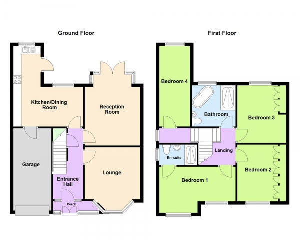 Floor Plan Image for 4 Bedroom Semi-Detached House for Sale in Cherrywood Road, Streetly, Sutton Coldfield, B74 3RT