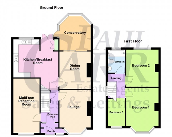 Floor Plan Image for 3 Bedroom Semi-Detached House for Sale in Bridle Lane, Streetly, Sutton Coldfield, B74 3PT
